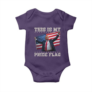 Funny Patriot Trump This Is My Pride Flag Baby Onesie 4th Of July American Flag TS11 Purple Print Your Wear