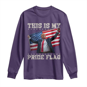 Funny Patriot Trump This Is My Pride Flag Long Sleeve Shirt 4th Of July American Flag TS11 Purple Print Your Wear