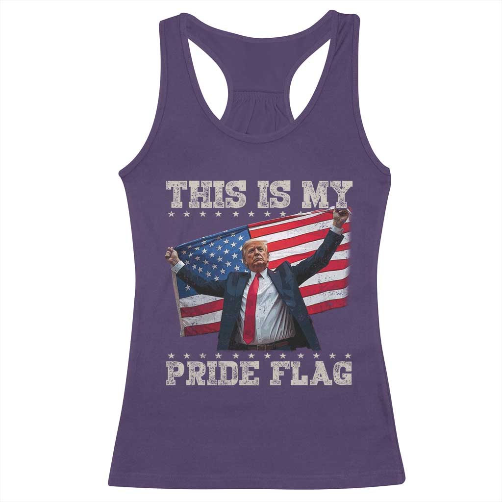Funny Patriot Trump This Is My Pride Flag Racerback Tank Top 4th Of July American Flag TS11 Purple Print Your Wear