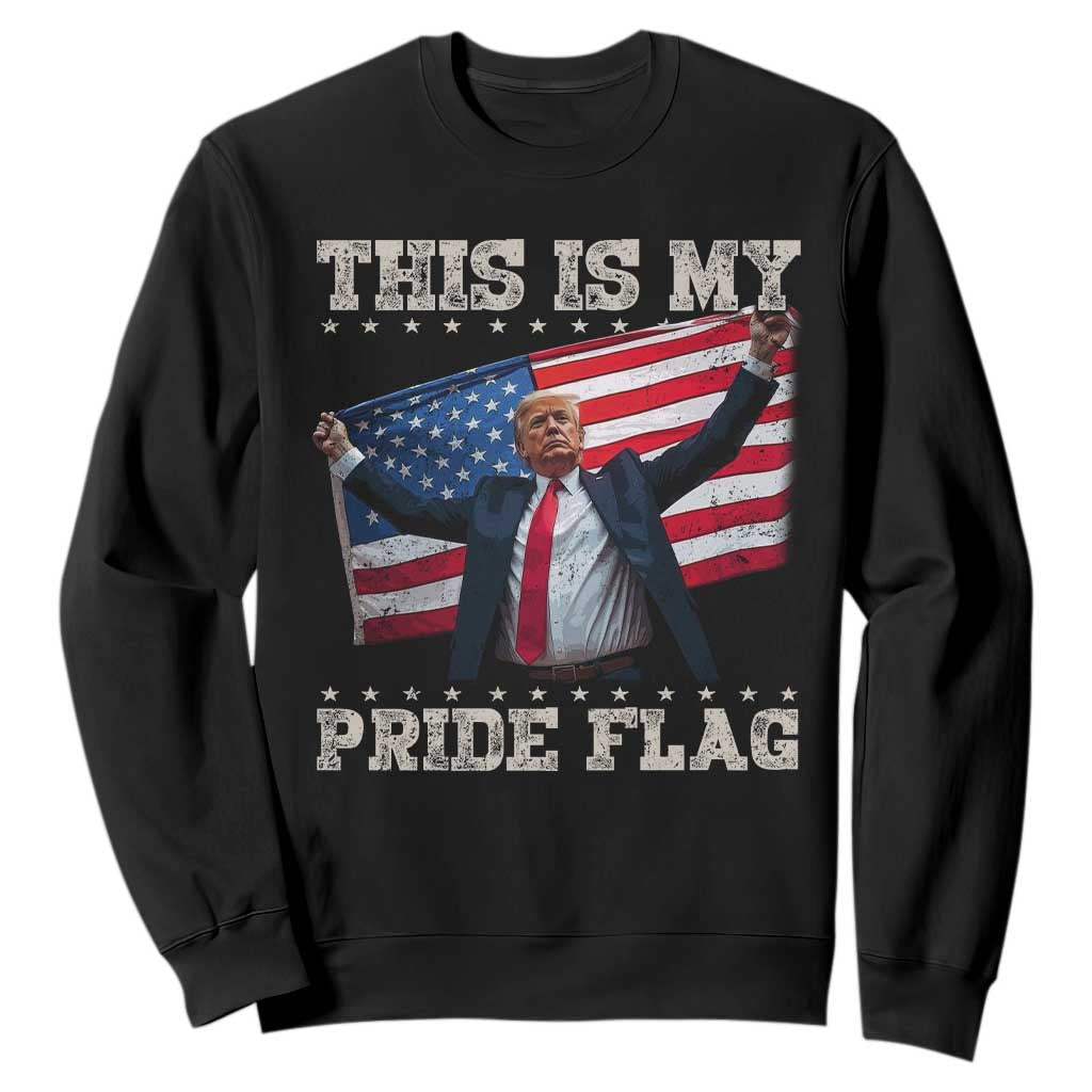 Funny Patriot Trump This Is My Pride Flag Sweatshirt 4th Of July American Flag TS11 Black Print Your Wear
