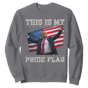 Funny Patriot Trump This Is My Pride Flag Sweatshirt 4th Of July American Flag TS11 Charcoal Print Your Wear