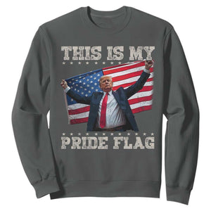 Funny Patriot Trump This Is My Pride Flag Sweatshirt 4th Of July American Flag TS11 Dark Heather Print Your Wear