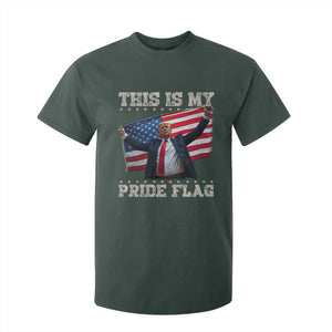 Funny Patriot Trump This Is My Pride Flag T Shirt For Kid 4th Of July American Flag TS11 Dark Forest Green Print Your Wear