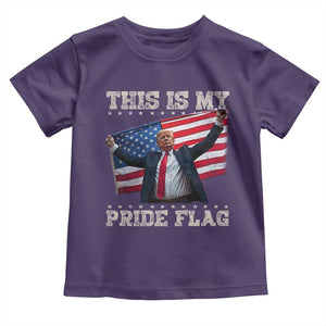 Funny Patriot Trump This Is My Pride Flag Toddler T Shirt 4th Of July American Flag TS11 Purple Print Your Wear