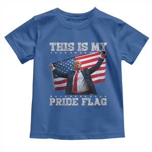 Funny Patriot Trump This Is My Pride Flag Toddler T Shirt 4th Of July American Flag TS11 Royal Blue Print Your Wear