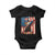 Funny Patriotic Dabbing American Flag Bald Eagle 4th Of July Baby Onesie TS11 Black Print Your Wear