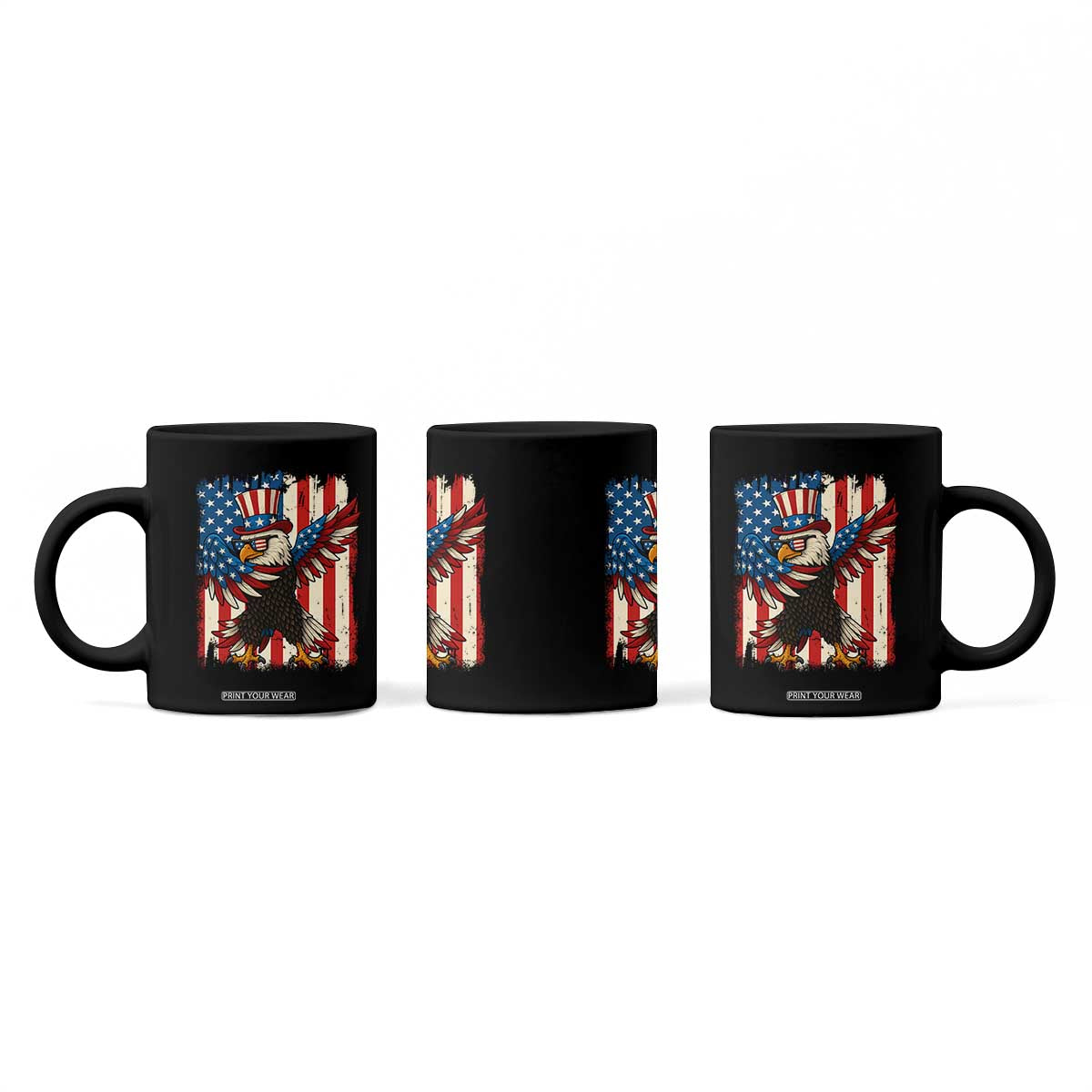 Funny Patriotic Dabbing American Flag Bald Eagle 4th Of July Coffee Mug TS11 Print Your Wear