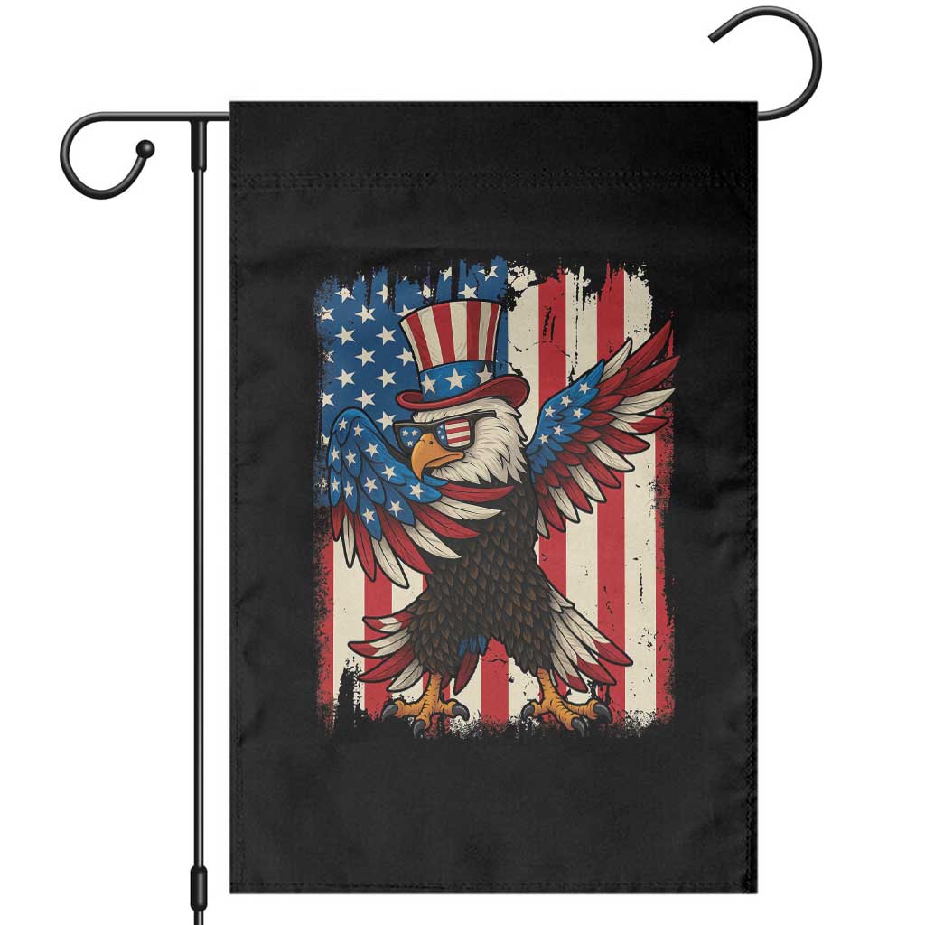 Funny Patriotic Dabbing American Flag Bald Eagle 4th Of July Garden Flag TS11 Black Print Your Wear