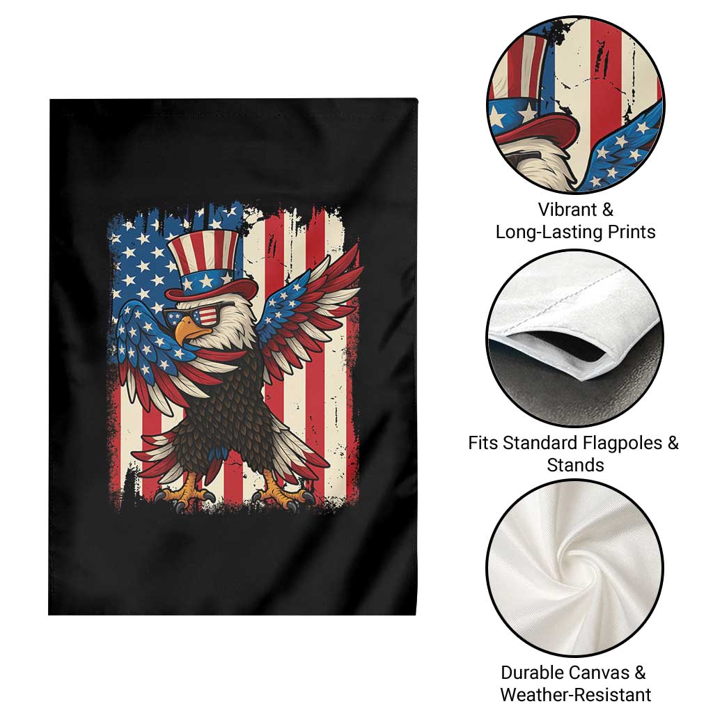 Funny Patriotic Dabbing American Flag Bald Eagle 4th Of July Garden Flag TS11 Print Your Wear