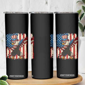 Funny Patriotic Dabbing American Flag Bald Eagle 4th Of July Skinny Tumbler TS11 Print Your Wear