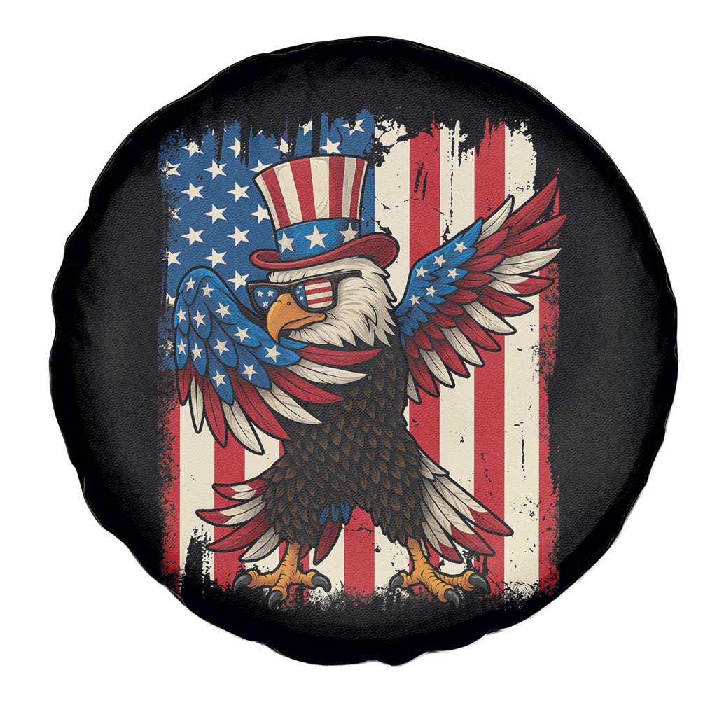 Funny Patriotic Dabbing American Flag Bald Eagle 4th Of July Spare Tire Cover TS11 Print Your Wear