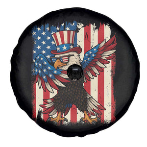 Funny Patriotic Dabbing American Flag Bald Eagle 4th Of July Spare Tire Cover TS11 Print Your Wear