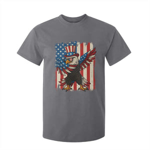 Funny Patriotic Dabbing American Flag Bald Eagle 4th Of July T Shirt For Kid TS11 Charcoal Print Your Wear