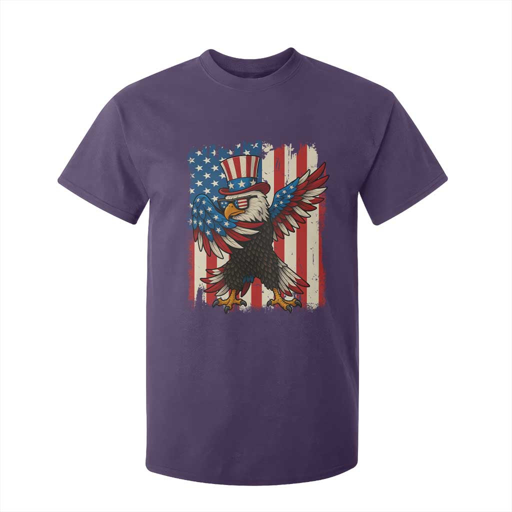 Funny Patriotic Dabbing American Flag Bald Eagle 4th Of July T Shirt For Kid TS11 Purple Print Your Wear