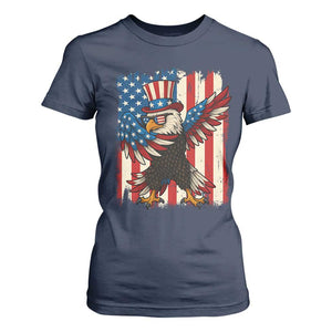Funny Patriotic Dabbing American Flag Bald Eagle 4th Of July T Shirt For Women TS11 Navy Print Your Wear