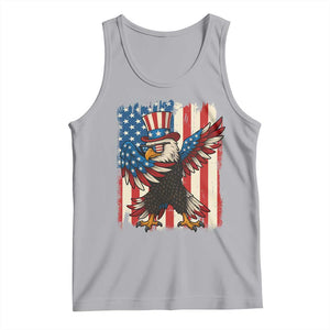 Funny Patriotic Dabbing American Flag Bald Eagle 4th Of July Tank Top TS11 Athletic Heather Print Your Wear