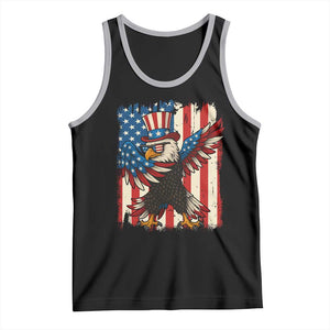 Funny Patriotic Dabbing American Flag Bald Eagle 4th Of July Tank Top TS11 Black Athletic Heather Print Your Wear