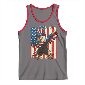 Funny Patriotic Dabbing American Flag Bald Eagle 4th Of July Tank Top TS11 Deep Heather Red Print Your Wear