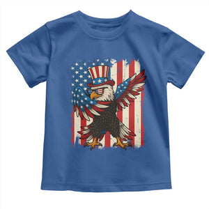 Funny Patriotic Dabbing American Flag Bald Eagle 4th Of July Toddler T Shirt TS11 Royal Blue Print Your Wear