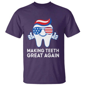 Funny Patriotic Dentist T Shirt Making Teeth Great Again America Oral Health Toothpaste Hair TS02 Purple Print Your Wear