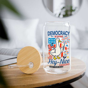 Funny Patriotic Duck Holding Firework Glass Can Funny Democracy Is Dying But Hey Nice Fireworks 4th Of July TS02 Print Your Wear
