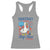 Funny Patriotic Duck Holding Firework Racerback Tank Top Funny Democracy Is Dying But Hey Nice Fireworks 4th Of July TS02 Sport Gray Print Your Wear