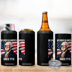 Funny Patriotic Founding Father 4 in 1 Can Cooler Tumbler No Kings in America Since 1776 4th of July TS02 Print Your Wear