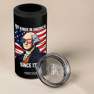 Funny Patriotic Founding Father 4 in 1 Can Cooler Tumbler No Kings in America Since 1776 4th of July TS02 Print Your Wear
