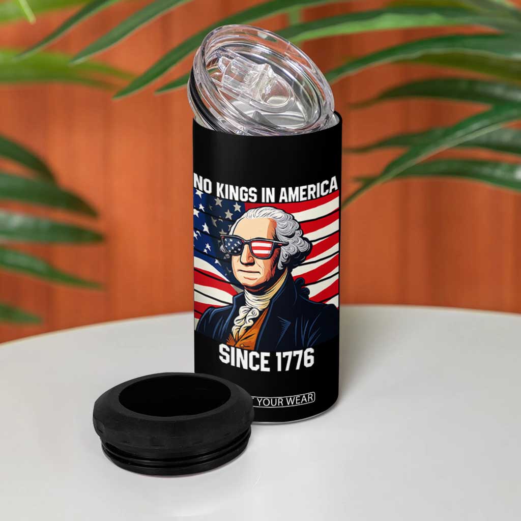 Funny Patriotic Founding Father 4 in 1 Can Cooler Tumbler No Kings in America Since 1776 4th of July TS02 Print Your Wear