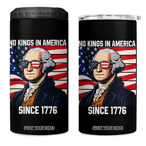 Funny Patriotic Founding Father 4 in 1 Can Cooler Tumbler No Kings in America Since 1776 4th of July TS02 One Size: 16 oz Black Print Your Wear