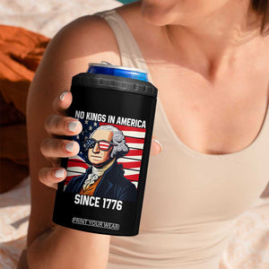 Funny Patriotic Founding Father 4 in 1 Can Cooler Tumbler No Kings in America Since 1776 4th of July TS02 Print Your Wear