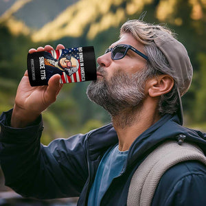 Funny Patriotic Founding Father 4 in 1 Can Cooler Tumbler No Kings in America Since 1776 4th of July TS02 Print Your Wear