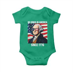 Funny Patriotic Founding Father Baby Onesie No Kings in America Since 1776 4th of July TS02 Irish Green Print Your Wear