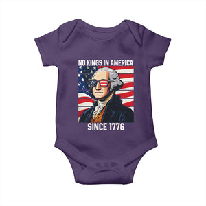 Funny Patriotic Founding Father Baby Onesie No Kings in America Since 1776 4th of July TS02 Purple Print Your Wear
