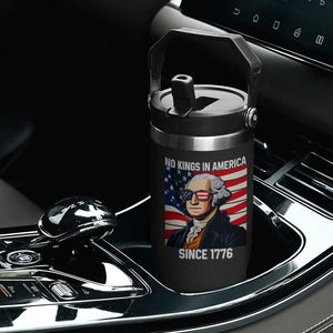Funny Patriotic Founding Father Flip Straw Tumbler No Kings in America Since 1776 4th of July TS02 Print Your Wear