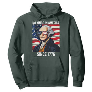 Funny Patriotic Founding Father Hoodie No Kings in America Since 1776 4th of July TS02 Dark Forest Green Print Your Wear
