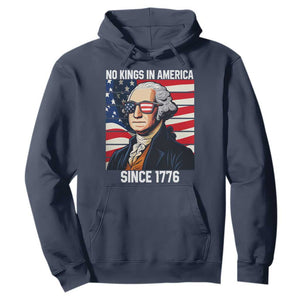 Funny Patriotic Founding Father Hoodie No Kings in America Since 1776 4th of July TS02 Navy Print Your Wear