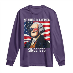 Funny Patriotic Founding Father Long Sleeve Shirt No Kings in America Since 1776 4th of July TS02 Purple Print Your Wear