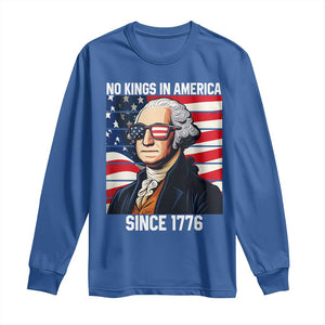 Funny Patriotic Founding Father Long Sleeve Shirt No Kings in America Since 1776 4th of July TS02 Royal Blue Print Your Wear