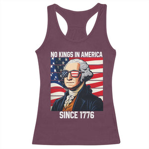Funny Patriotic Founding Father Racerback Tank Top No Kings in America Since 1776 4th of July TS02 Maroon Print Your Wear