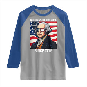 Funny Patriotic Founding Father Raglan Shirt No Kings in America Since 1776 4th of July TS02 Sport Gray Royal Print Your Wear