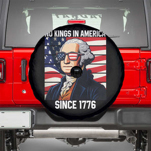 Funny Patriotic Founding Father Spare Tire Cover No Kings in America Since 1776 4th of July TS02 Black Print Your Wear
