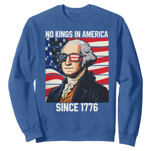 Funny Patriotic Founding Father Sweatshirt No Kings in America Since 1776 4th of July TS02 Royal Blue Print Your Wear