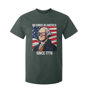 Funny Patriotic Founding Father T Shirt For Kid No Kings in America Since 1776 4th of July TS02 Dark Forest Green Print Your Wear
