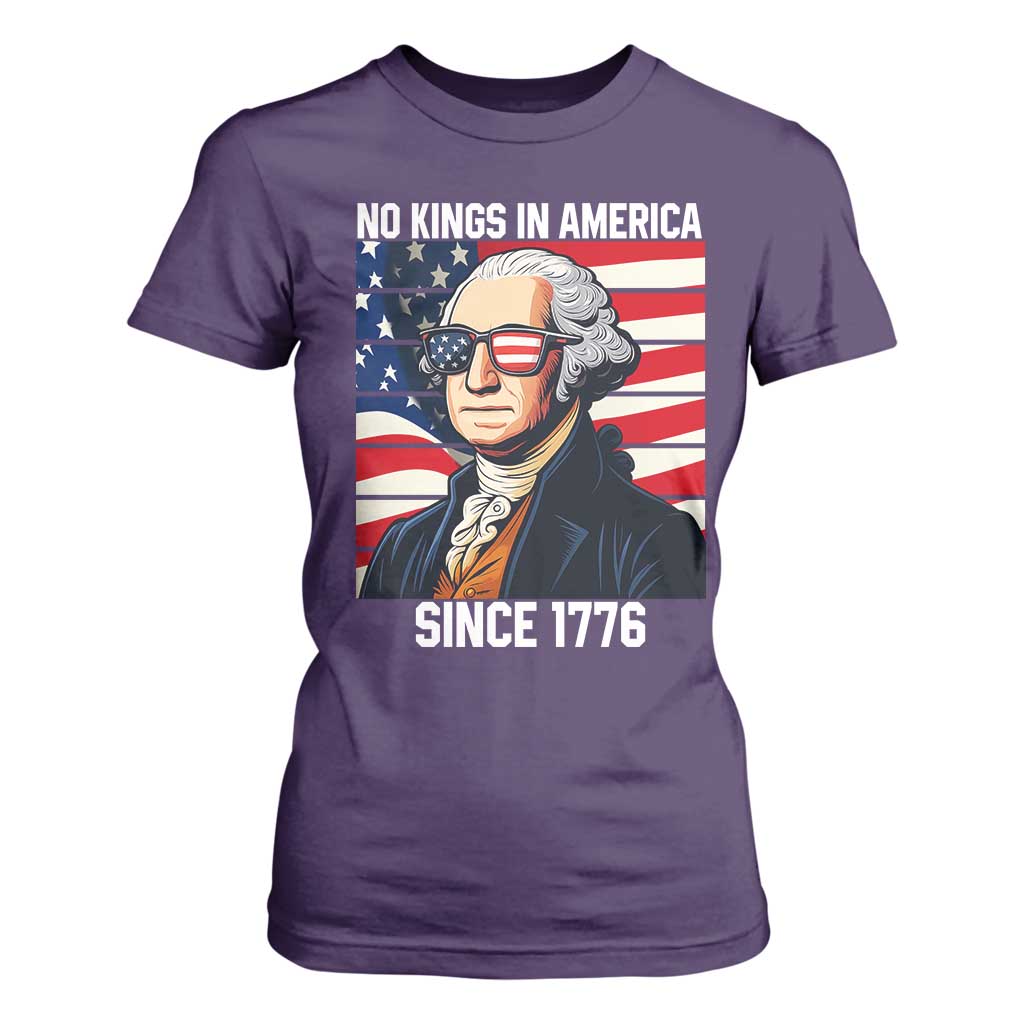 Funny Patriotic Founding Father T Shirt For Women No Kings in America Since 1776 4th of July TS02 Purple Print Your Wear