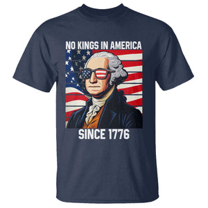 Funny Patriotic Founding Father T Shirt No Kings in America Since 1776 4th of July TS02 Navy Print Your Wear