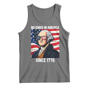 Funny Patriotic Founding Father Tank Top No Kings in America Since 1776 4th of July TS02 Black Heather Print Your Wear