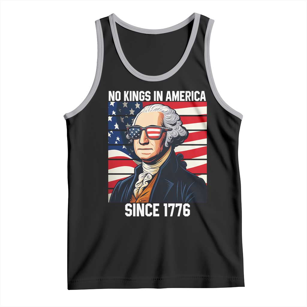 Funny Patriotic Founding Father Tank Top No Kings in America Since 1776 4th of July TS02 Black Athletic Heather Print Your Wear