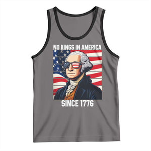 Funny Patriotic Founding Father Tank Top No Kings in America Since 1776 4th of July TS02 Deep Heather Black Print Your Wear