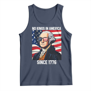 Funny Patriotic Founding Father Tank Top No Kings in America Since 1776 4th of July TS02 Navy Print Your Wear